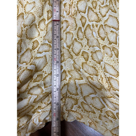 Faithful The Brand Pants Women Size 10 Wide Leg Pockets Snake Skin Yellow - Picture 12 of 15